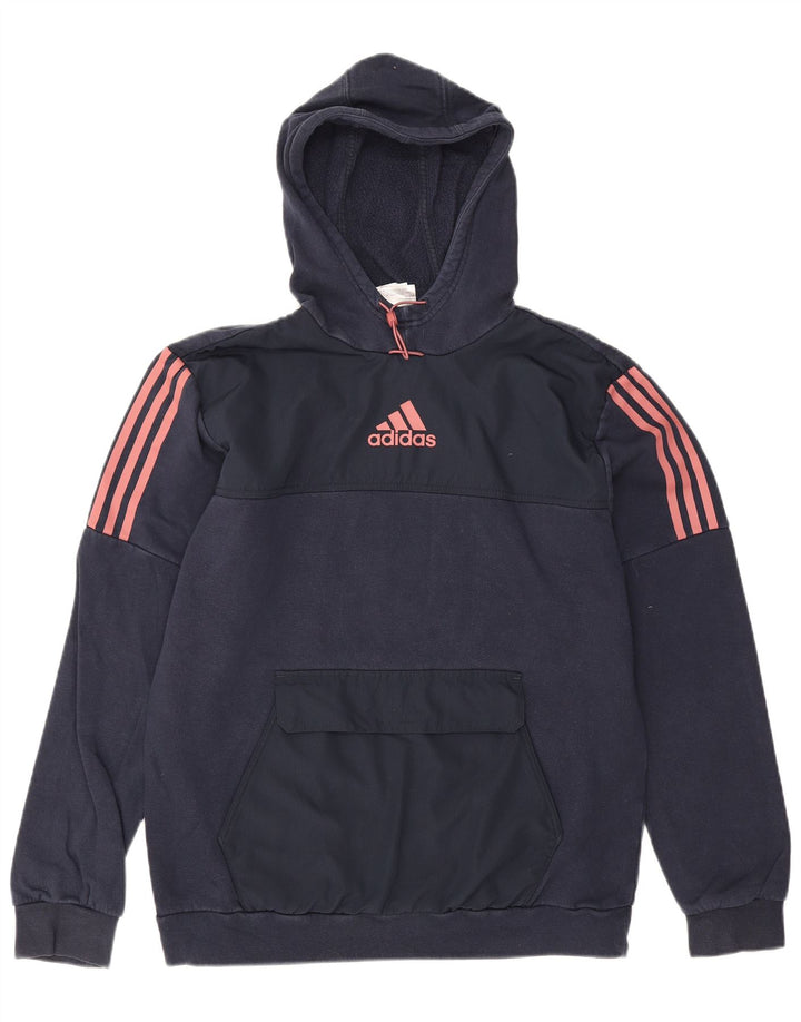Adidas Pull à capuche pour homme en coton bleu marine moyen