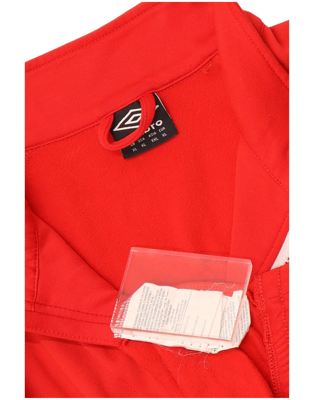 Umbro Homme Zip Neck Sweatshirt Jumper XL Rouge Polyester