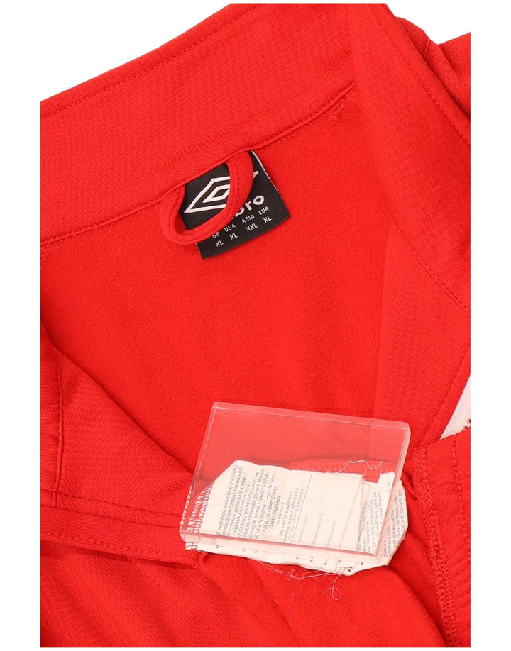 Umbro Homme Zip Neck Sweatshirt Jumper XL Rouge Polyester
