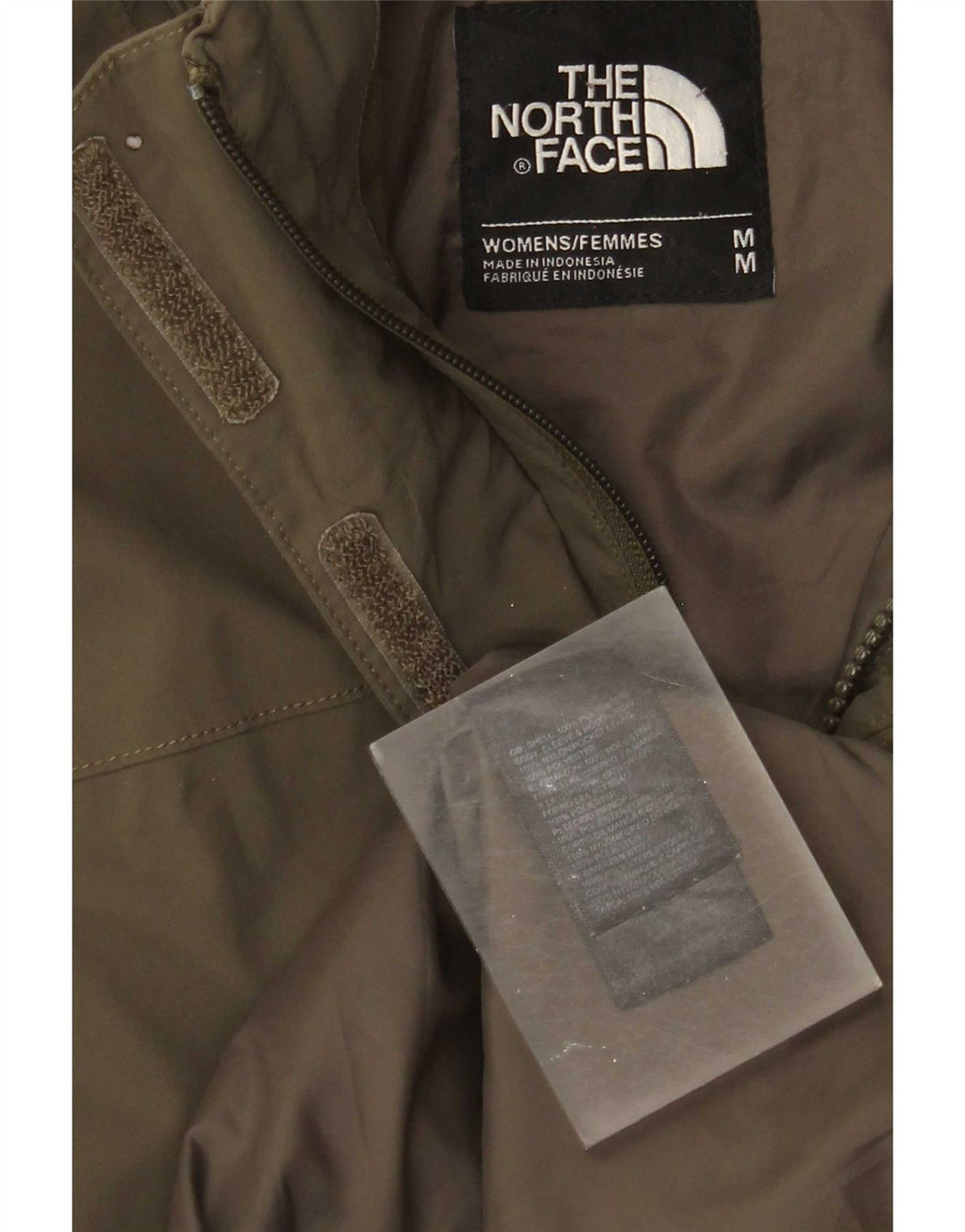 The North Face Veste coupe-vent à capuche pour femme UK 14 Kaki moyen