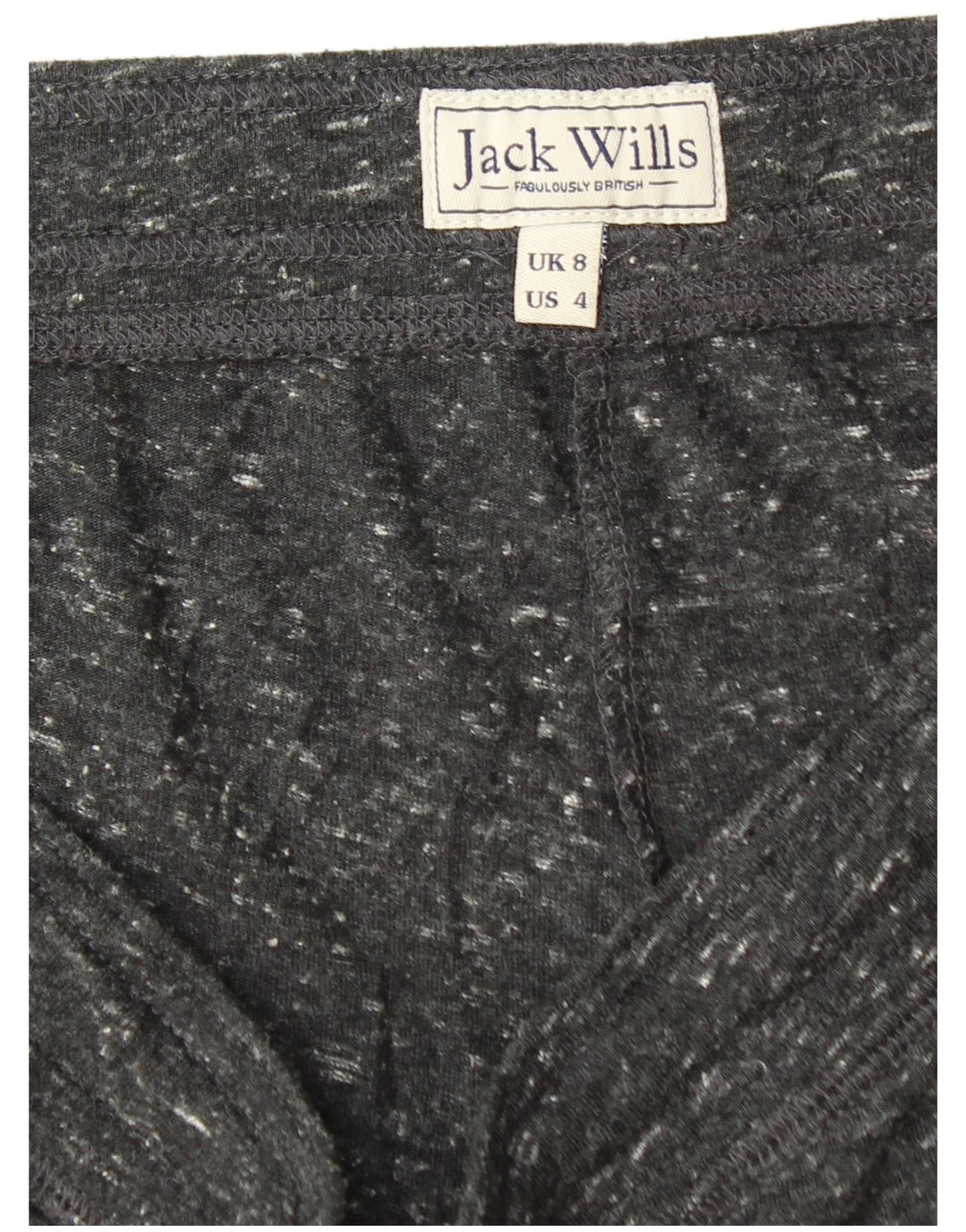 Jack Wills Short de sport pour femme UK 8 Small Noir Moucheté Polyester