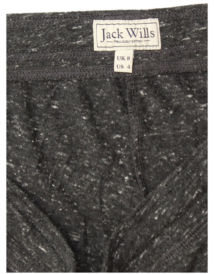 Jack Wills Short de sport pour femme UK 8 Small Noir Moucheté Polyester