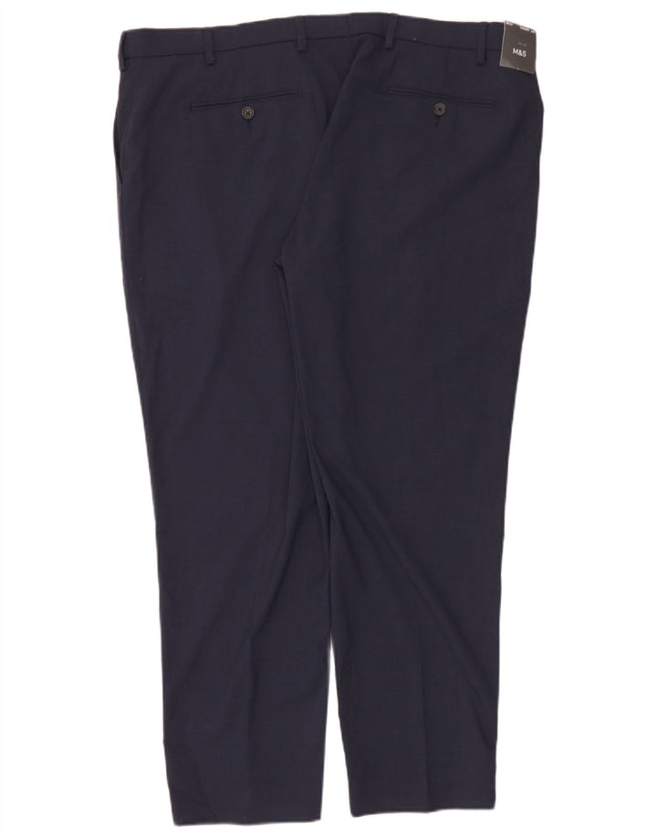 Marks & Spencer Pantalon Chino Homme W42 L29 Bleu Marine Polyester