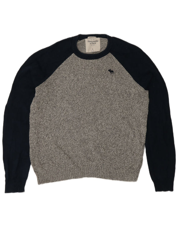 Abercrombie & Fitch Pull à col rond pour homme Gris Taille L