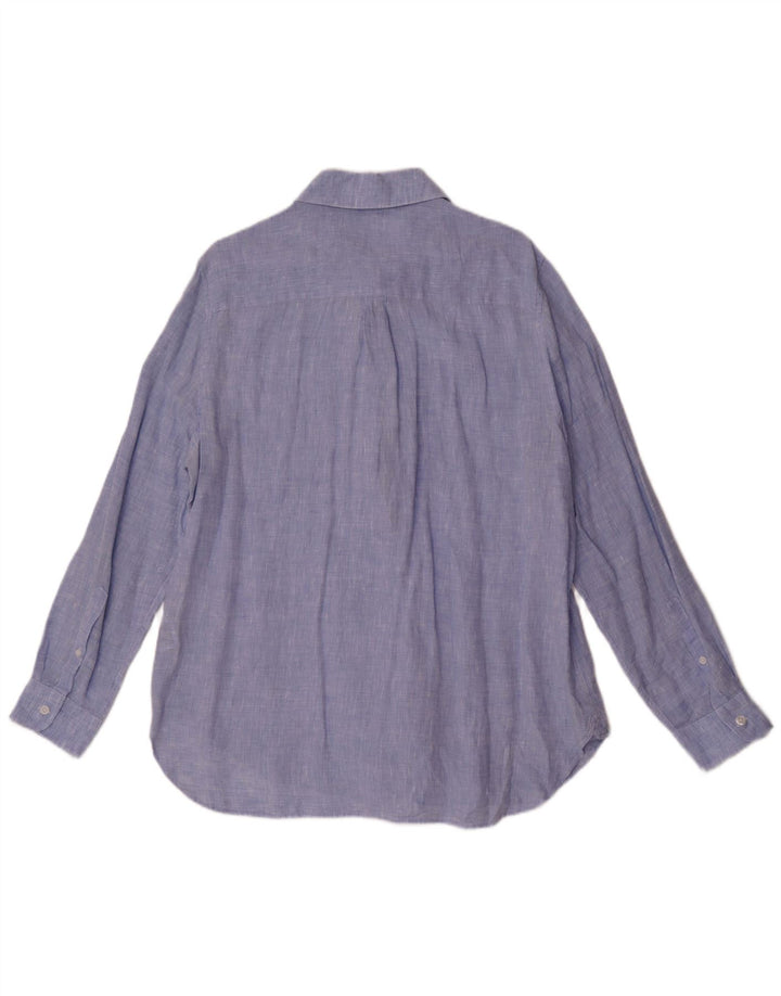Reiss Chemise Femme UK 14 Grand Lin Bleu