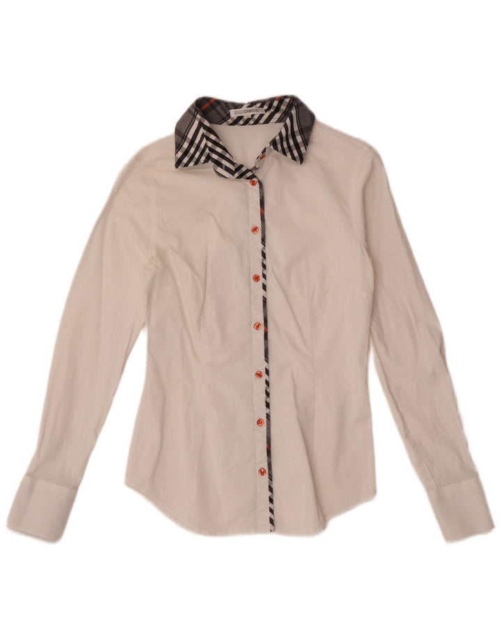 Naracamicie Chemise Femme US 0 XS Blanc Carreaux Coton