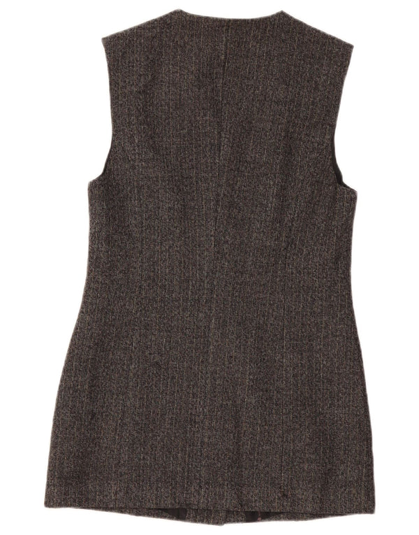 BENETTON Veste blazer longue pour femme UK 10 Petites rayures grises