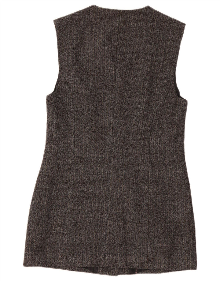 BENETTON Veste blazer longue pour femme UK 10 Petites rayures grises