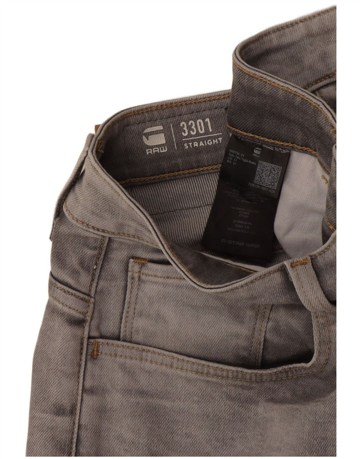 G-Star Short en Jean 3301 W31 Homme Gris Moyen Coton