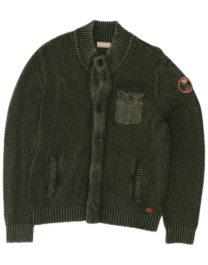 Napapijri Geographic Cardigan Pull Homme Vert Moyen