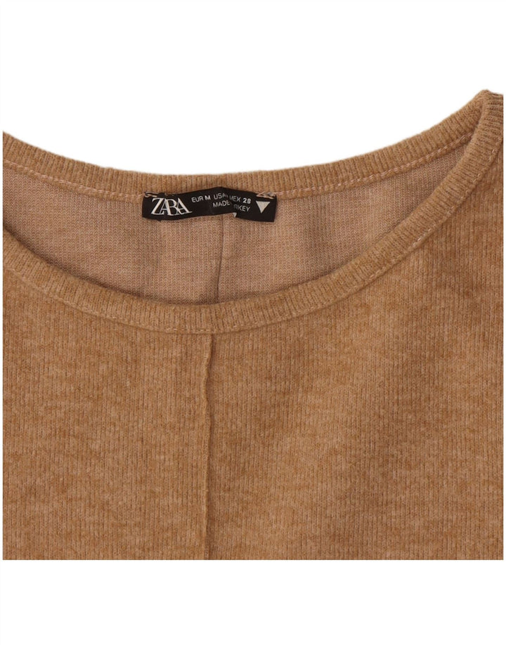 Zara Robe T-Shirt Femme UK 12 Beige Moyen