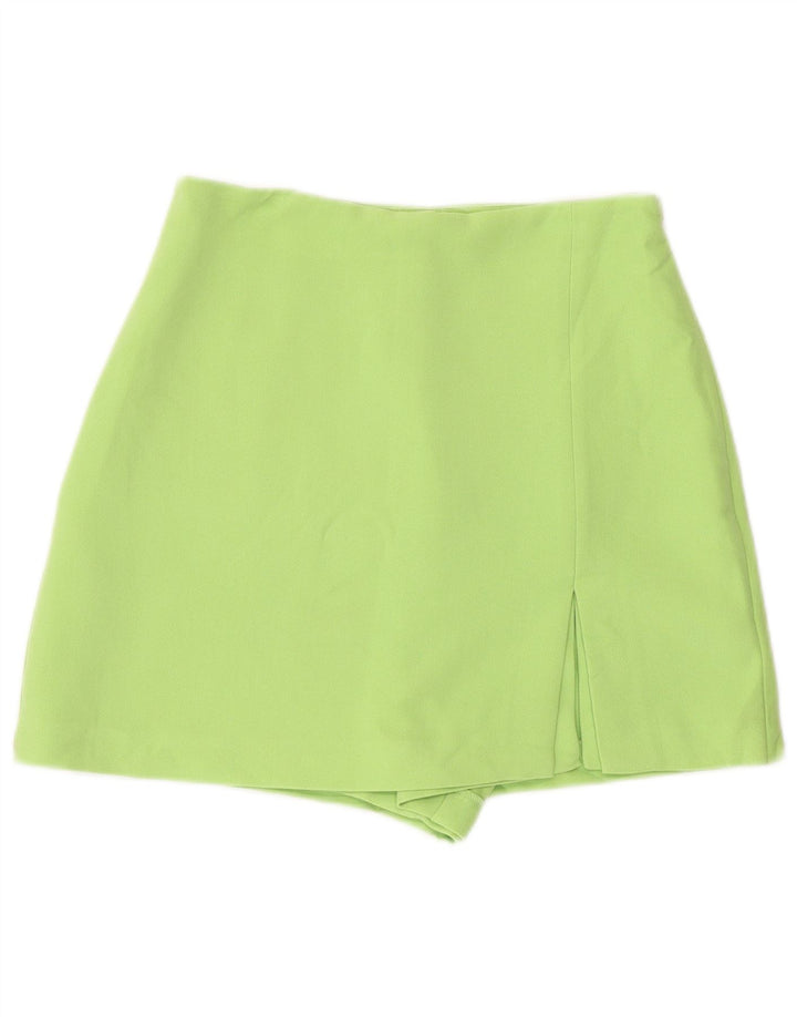Zara Jupe-short taille haute pour femme UK 8 Small Vert