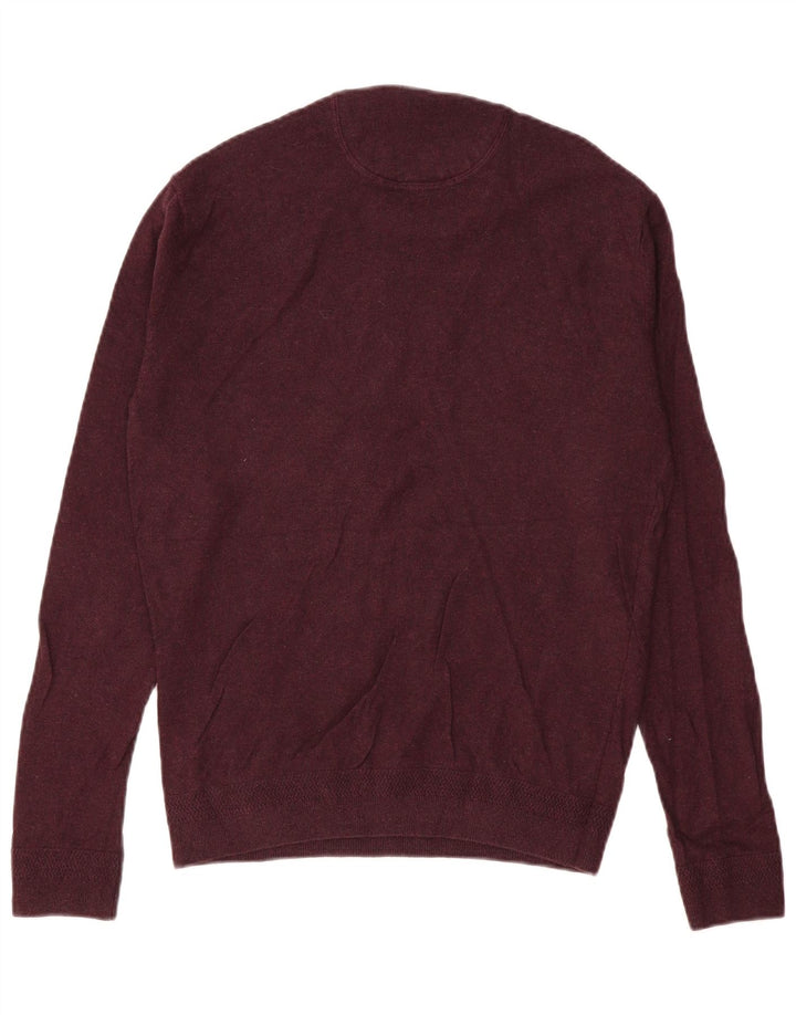 Jack Wills Pull à col rond pour homme en coton bordeaux moyen