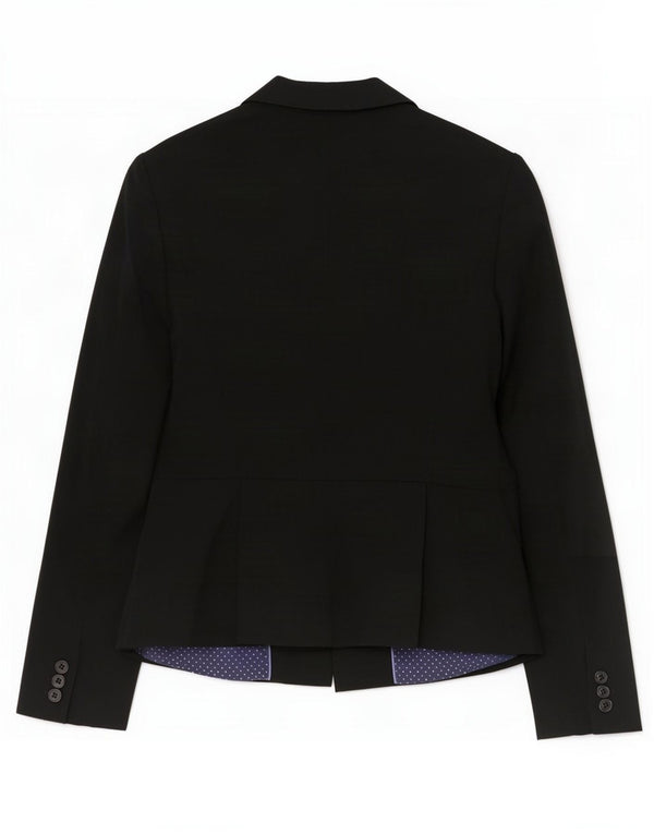 Jigsaw Veste Blazer 2 Boutons Femme UK 10 Petit Noir Polyester