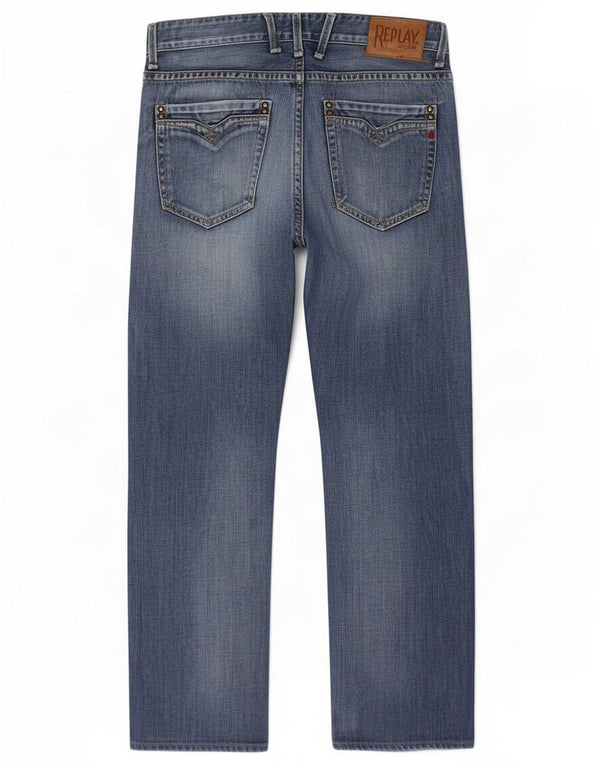 Replay Jean Droit Billstrong Homme W32 L28 Bleu Coton