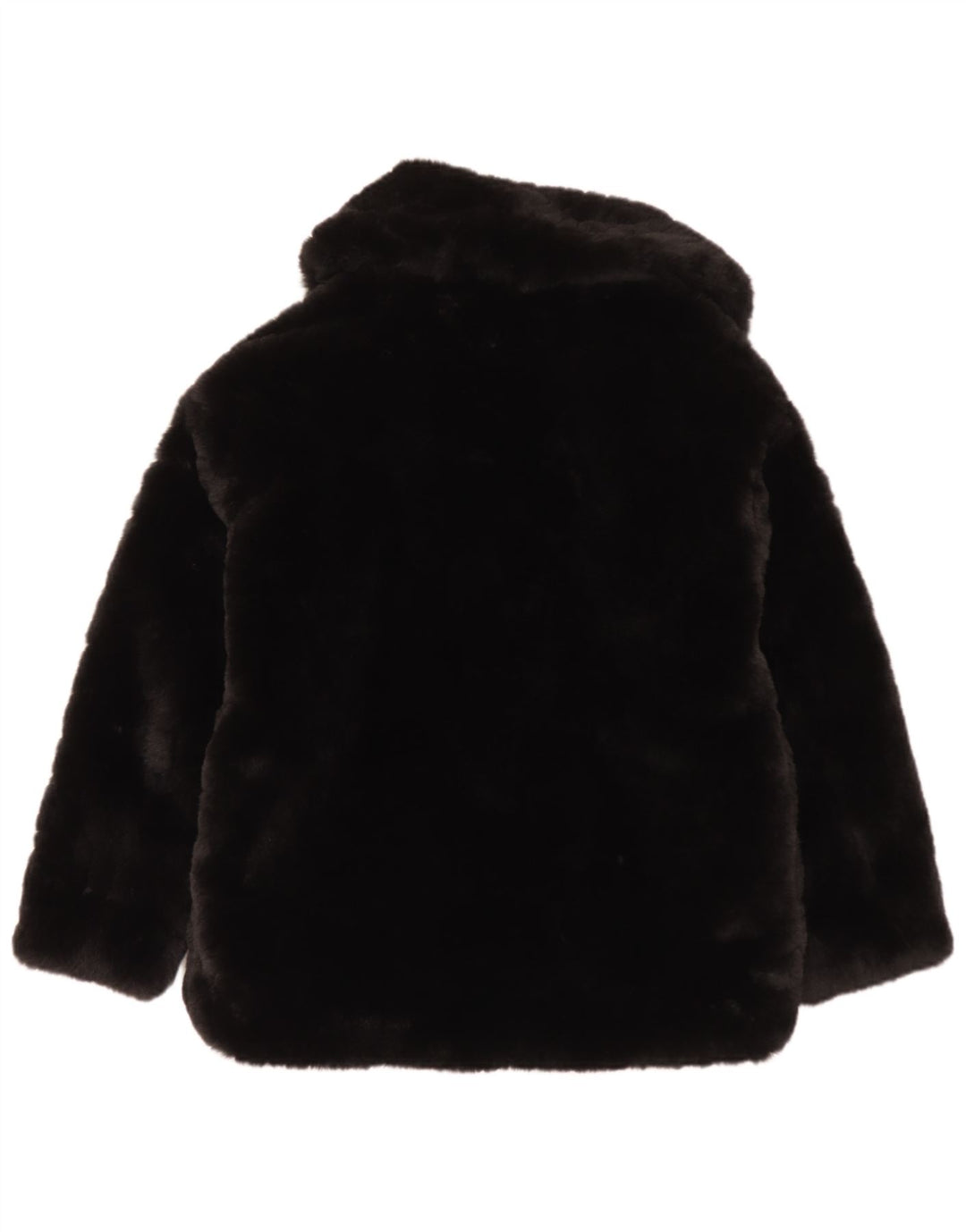 Zara Veste en fausse fourrure pour femme UK 6 XS Noir Polyester