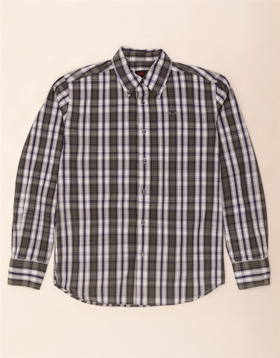 Kappa Chemise Homme Grand Carreau Vert Coton