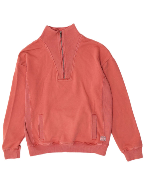 Fat Face Sweat-shirt surdimensionné à col zippé pour femme UK 10 Petit Rose