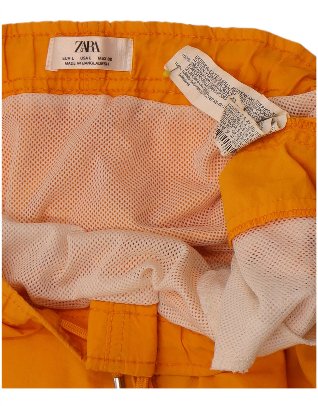 Zara Short De Bain Homme Large Nylon Jaune