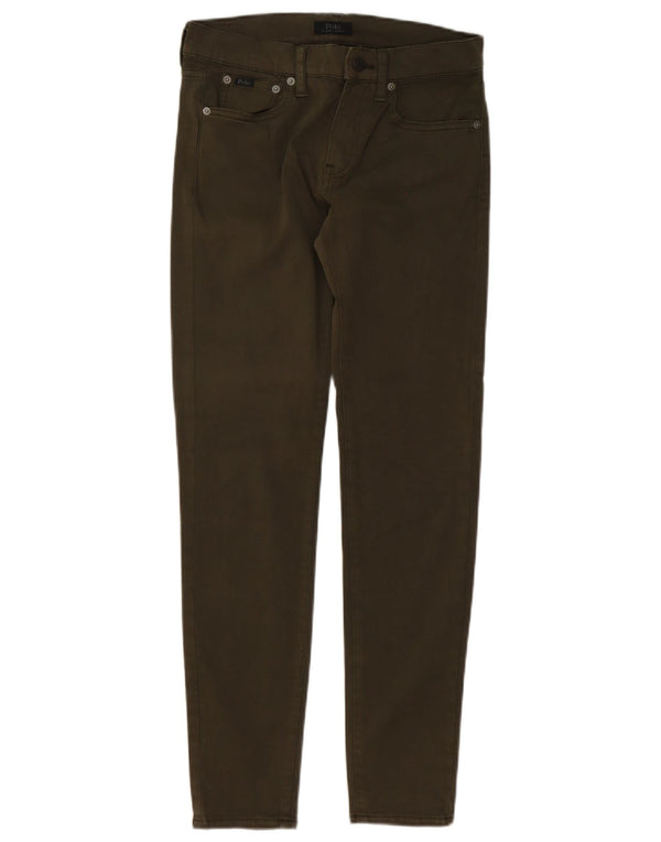 Polo Ralph Lauren Womens Skinny Casual Trousers W26 L30 Khaki Cotton