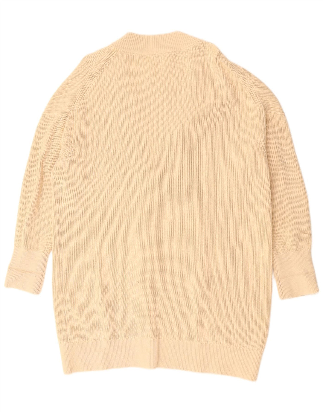 COS Cardigan long surdimensionné pour femme en coton beige moyen UK 14