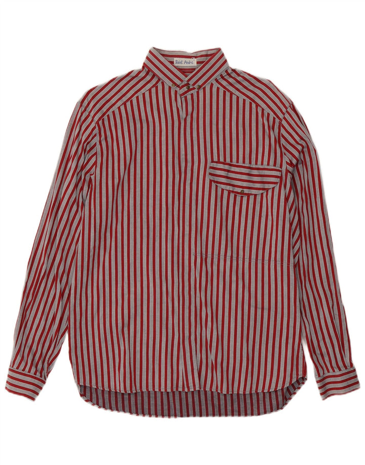 Chemise Homme Vintage Coton Rayé Rouge Moyen