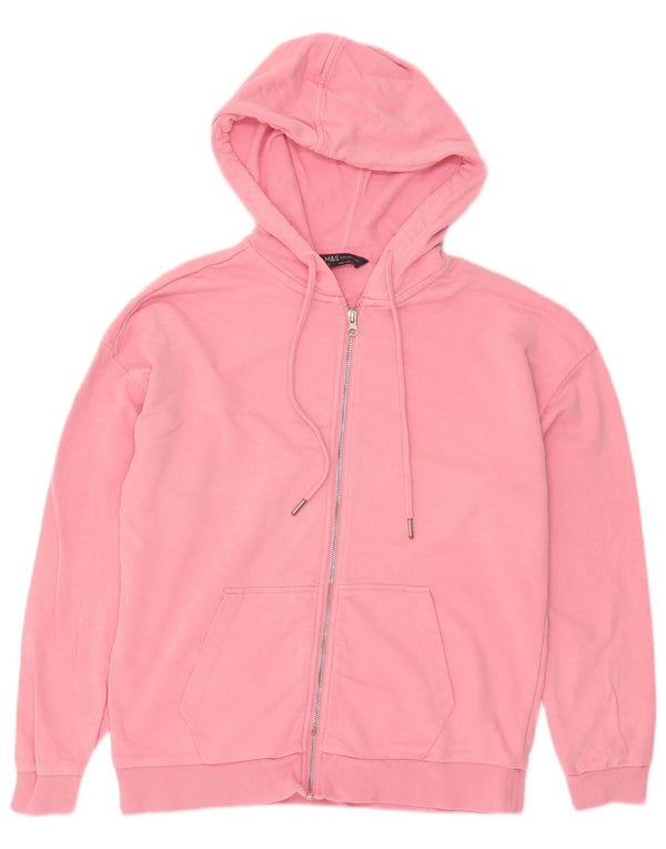 Marks & Spencer Pull à capuche zippé coupe décontractée pour femme UK 10 Petit Rose