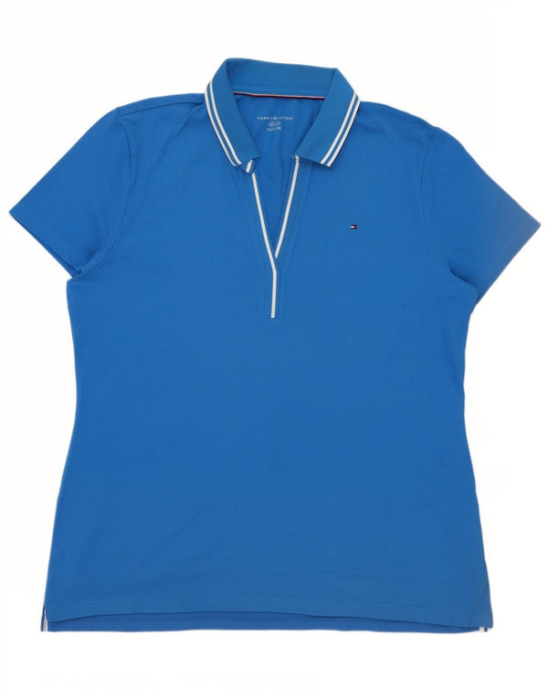 Tommy Hilfiger Polo Femme UK 18 XL Bleu Coton