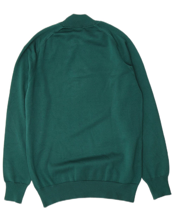 vintage Femmes Turtle Neck Jumper Pull UK 12 Vert Moyen