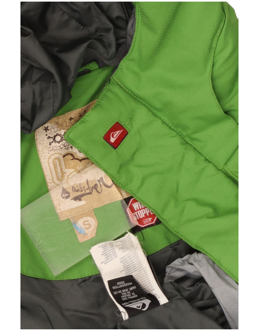 Quiksilver Veste matelassée à capuche pour homme UK 36 Small Multicolore Colourblock