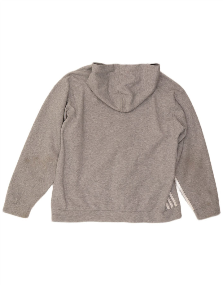 ADIDAS Pull à capuche zippé pour homme XL Gris Coton