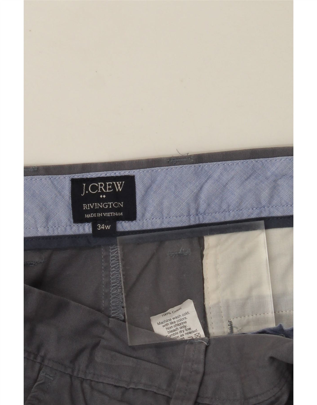 J. CREW Short chino Rivington W34 pour homme en coton gris moyen