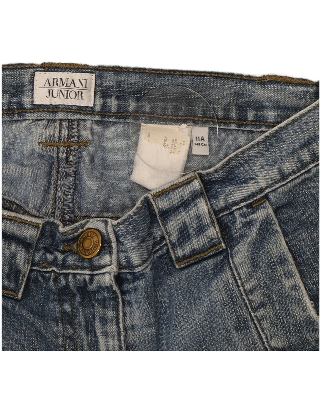 Armani Jeans Loose Fille Junior 10-11 Ans W26 L28 Bleu Patchwork