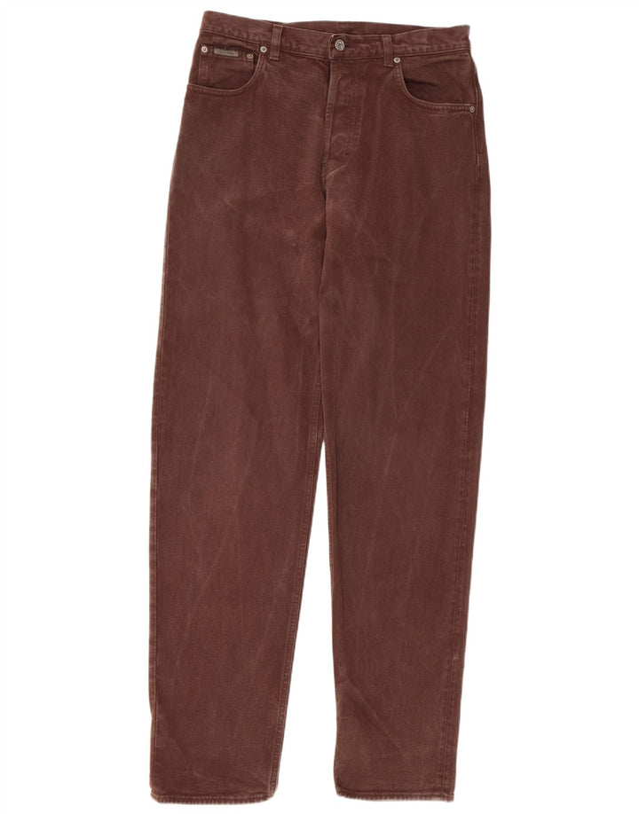 CALVIN KLEIN Jean Fuselé Homme W32 L34 Marron Coton