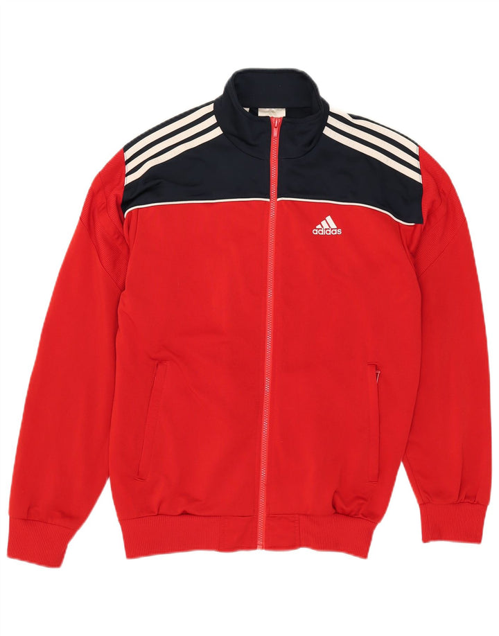 Adidas Veste de Survêtement Garçon 13-14 ans Rouge Colorblock Polyester