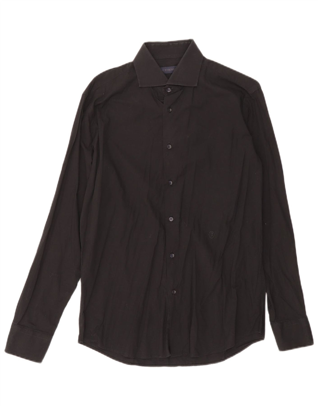 Trussardi Chemise Homme Taille 39 15 1/2 Moyen Noir Coton