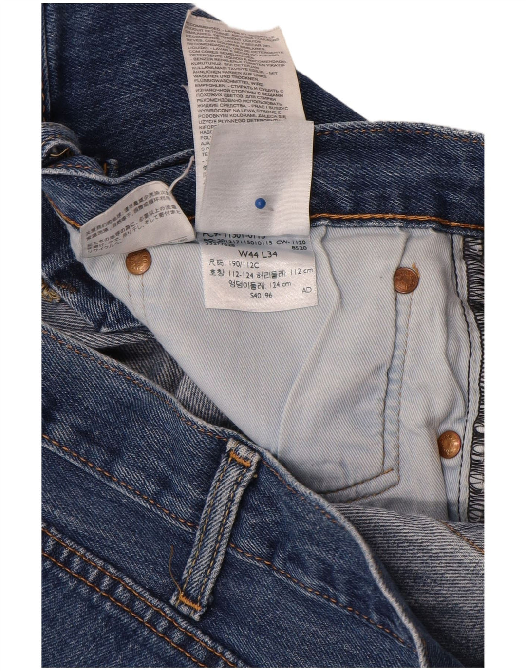 Levi's Jean Droit 501 Homme W44 L34 Bleu Coton