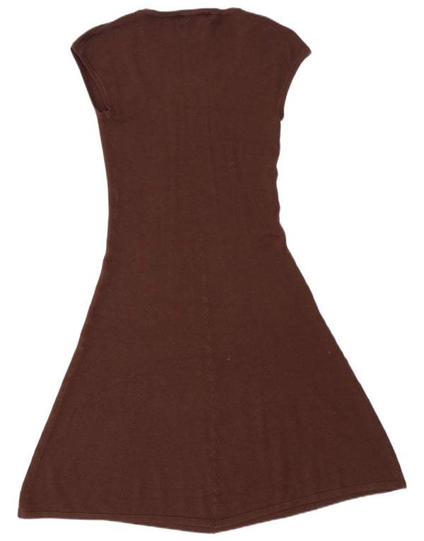 Robe T-Shirt ZARA Femme UK 14 Large Rayonne Marron