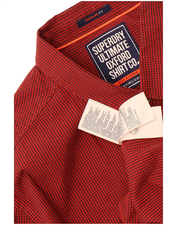 Superdry Chemise Regular Fit XL Rouge Vichy Coton Homme