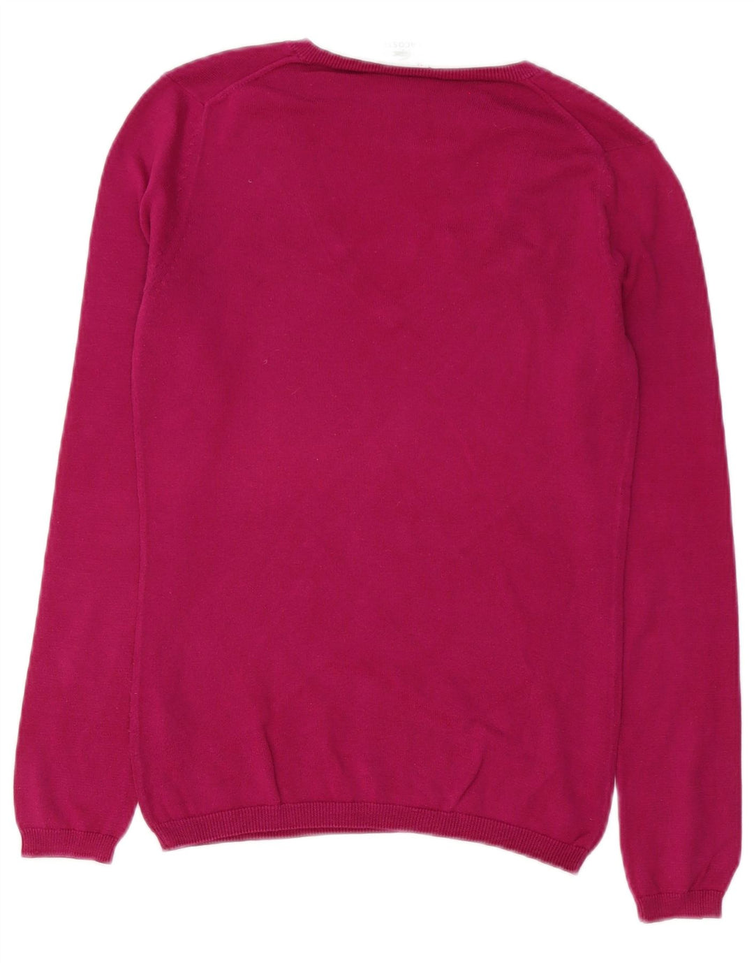 Lacoste Pull col V femme taille 34 petit coton rose