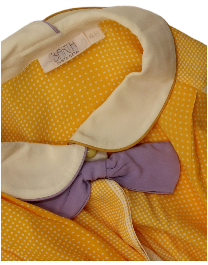 BARTH Femme Chemisier IT 48 XL Soie Tachée Jaune