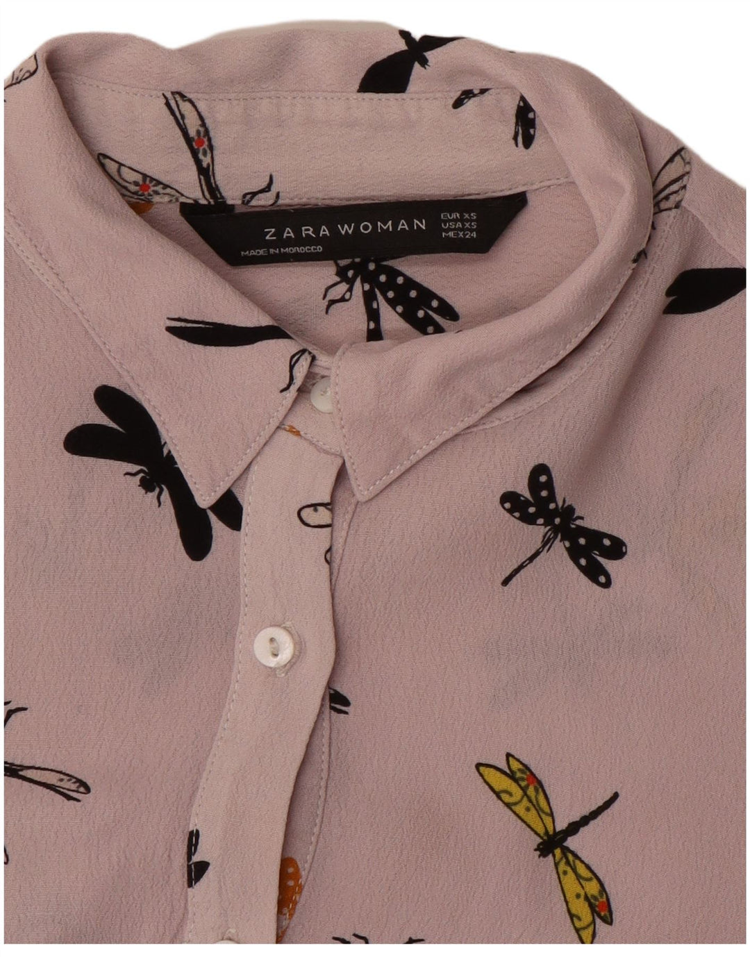 Chemisier chemise à motif abstrait pour femme UK 6 XS Violet