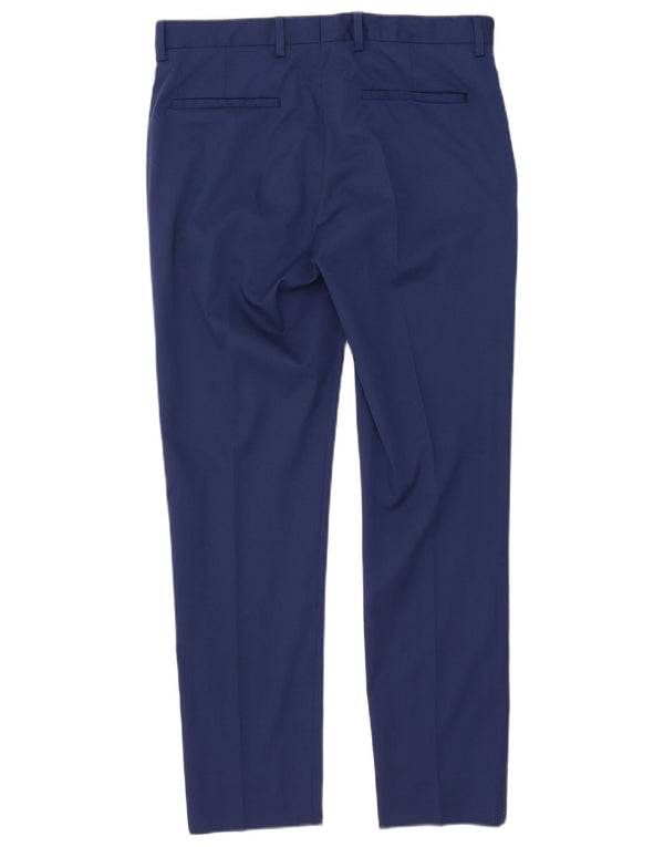 Zara Pantalon Chino Slim Homme EU 42 Large W32 L30 Bleu Polyester