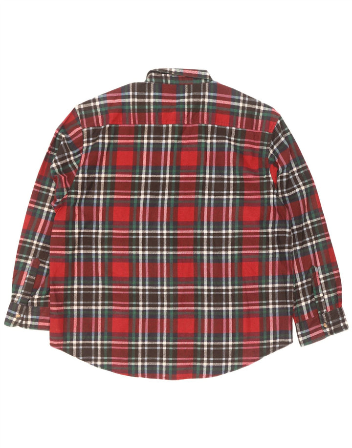 Chemise en flanelle homme identique taille 43/44 XL coton à carreaux rouge