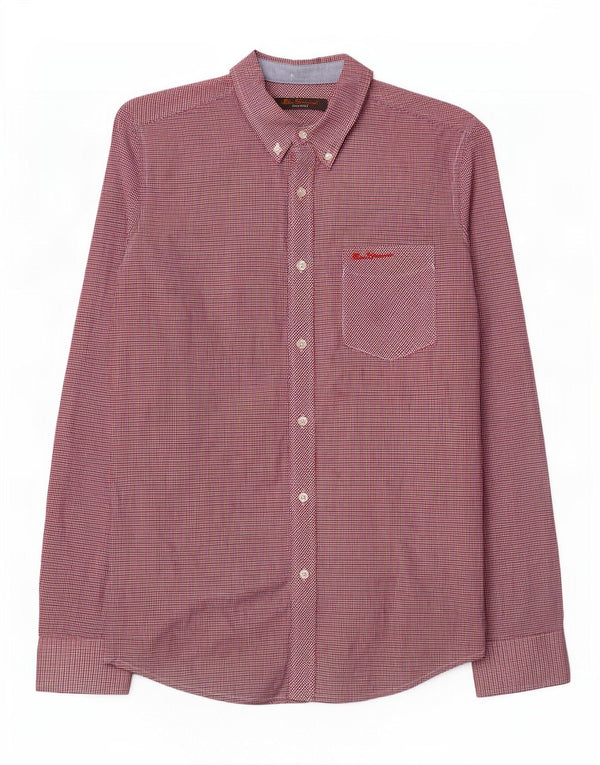 Ben Sherman Chemise Homme Petit Vichy Rouge Coton