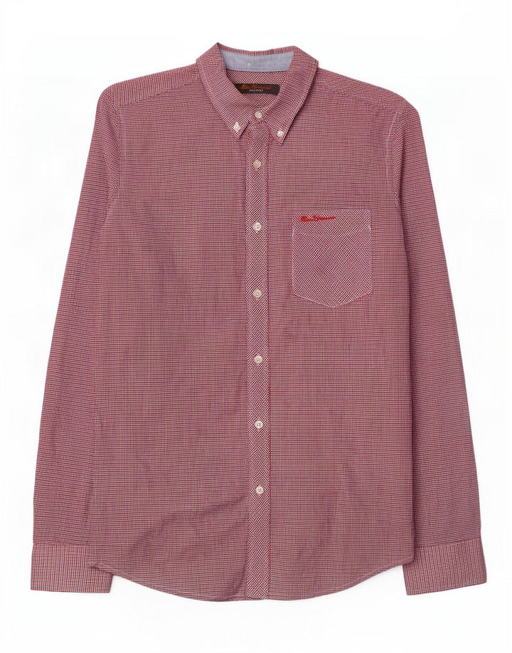 Ben Sherman Chemise Homme Petit Vichy Rouge Coton