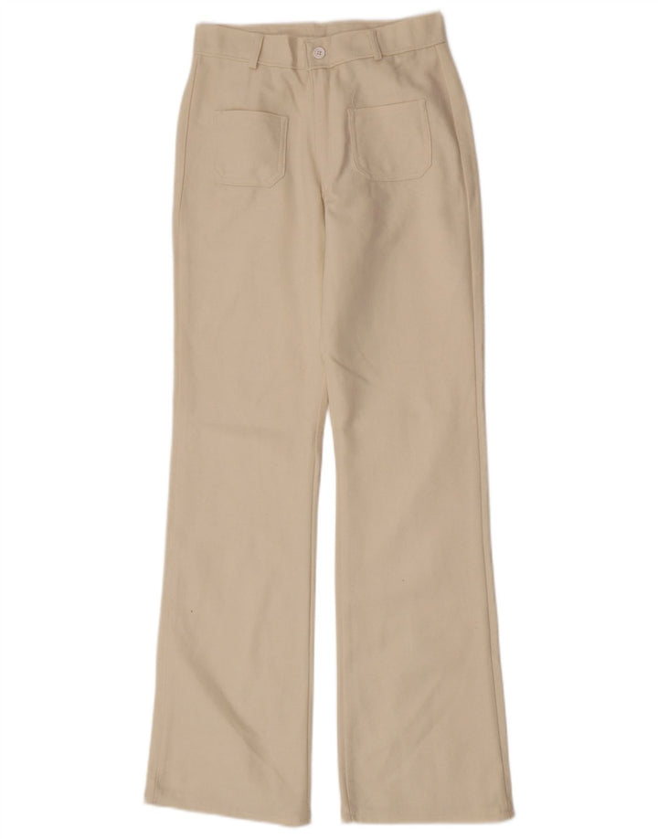 Pantalon Bootcut Femme Vintage IT 40 Petit W26 L33 Blanc Cassé