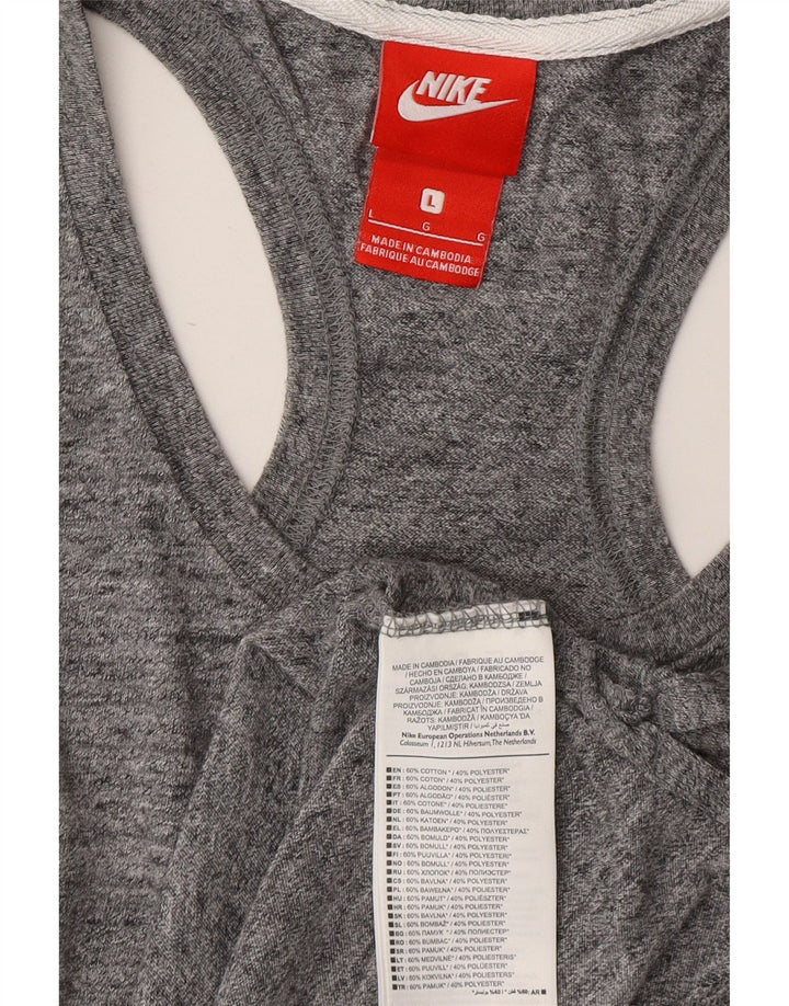 NIKE Débardeur pour femme UK 14 Grand coton moucheté gris