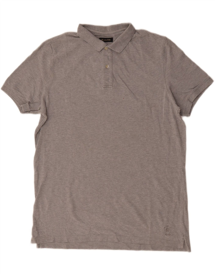 Massimo Dutti Polo Homme Large Gris Moucheté Coton
