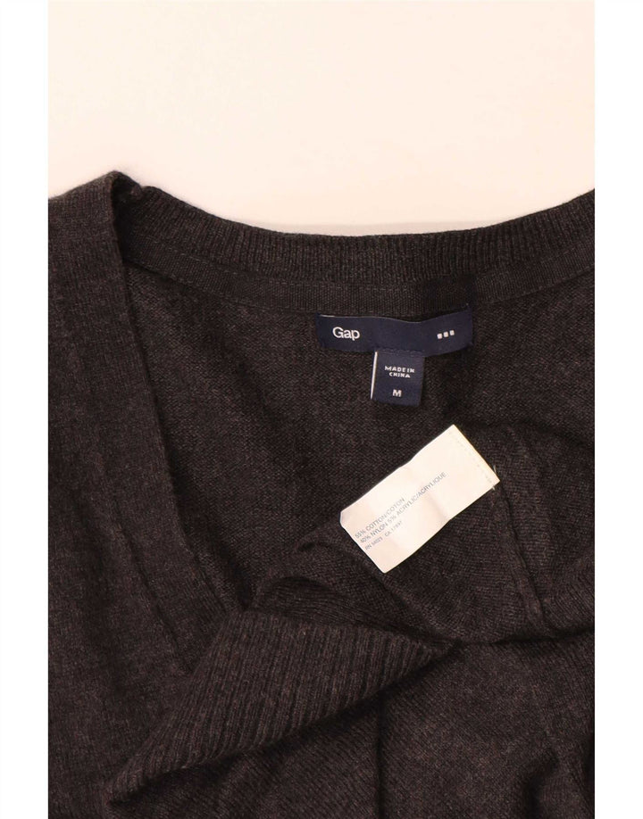 Gap Cardigan Femme Pull UK 14 Gris Moyen Coton